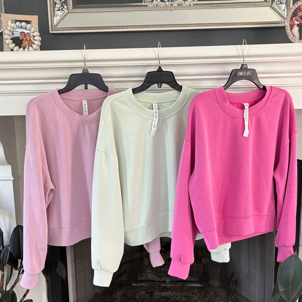 lululemon athletica Pink and Green soft streme sweatshirt